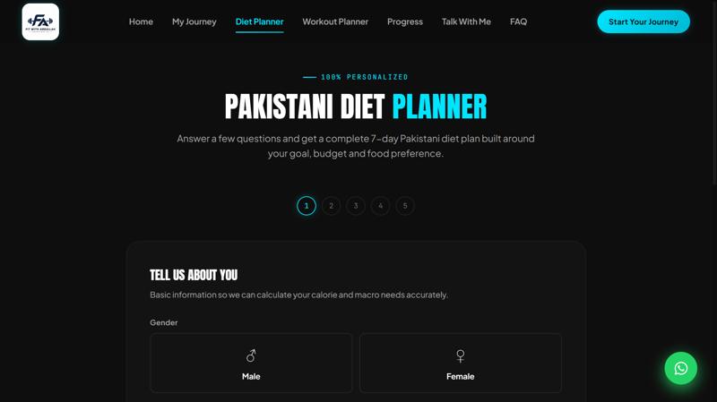 FitWithAbdullah Pakistani diet planner