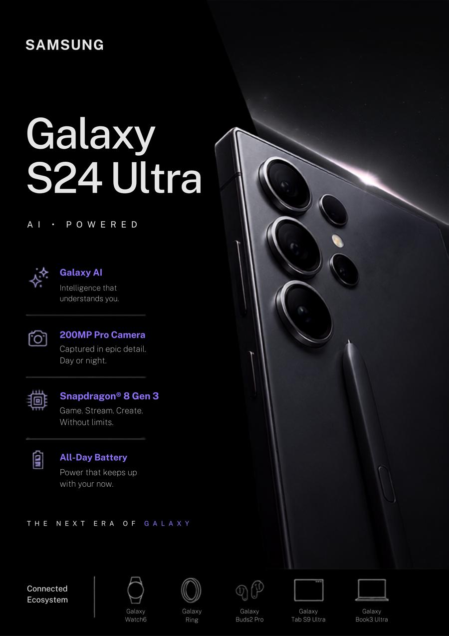 Samsung Galaxy S24 Ultra — Product Poster