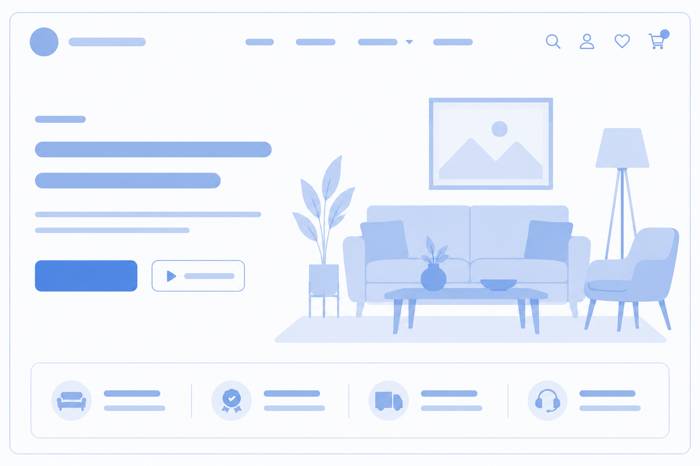 Furniture Store Landing wireframe