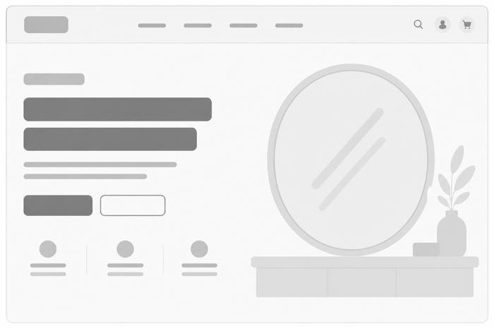 Smart Mirror Product Page wireframe